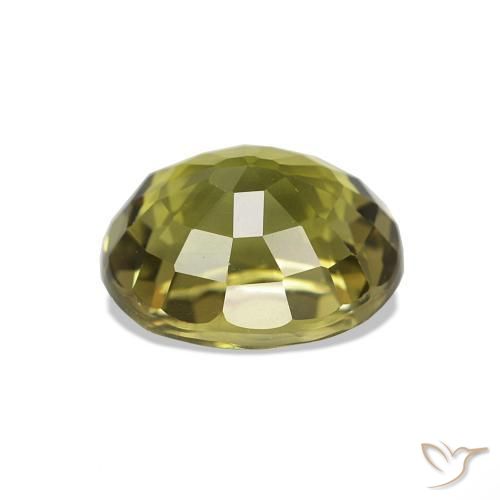 Tormalina Verde giallastro naturale da 1.52 ct, Taglio ovale, VVS