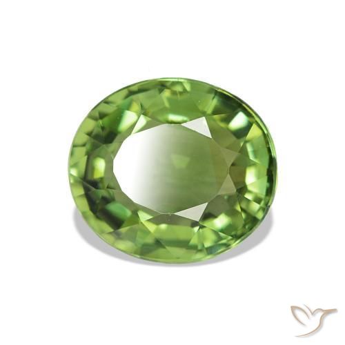 Tormalina Verde medio naturale da 1.42 ct, Taglio ovale, VVS