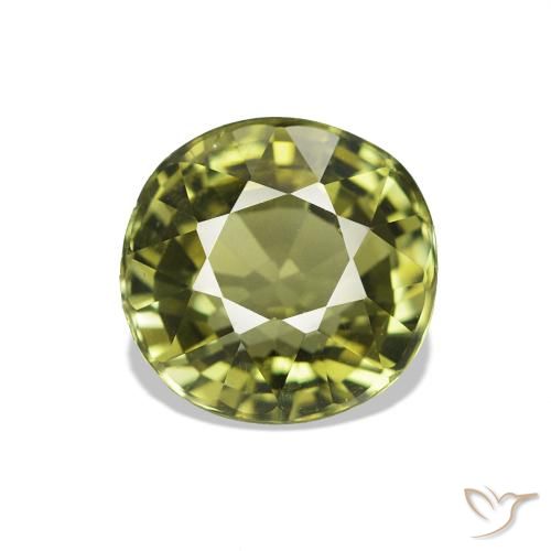 Tormalina Verde giallastro naturale da 1.62 ct, Taglio ovale, VVS