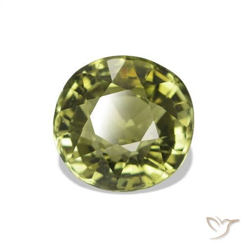 Tormalina Verde giallastro naturale da 1.62 ct, Taglio ovale, VVS