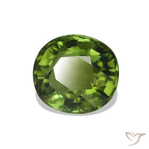 Tormalina Verde giallastro naturale da 1.41 ct, Taglio ovale, VVS