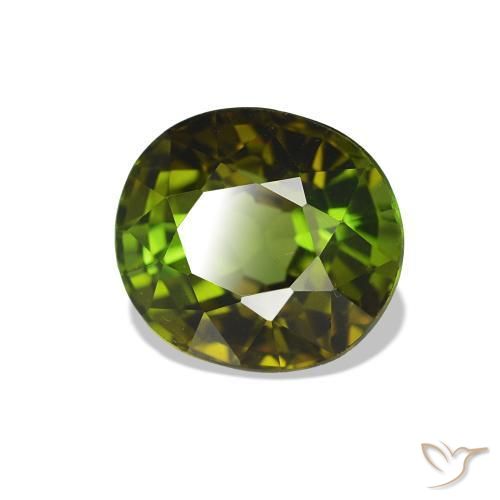Tormalina Verde scuro naturale da 1.66 ct, Ovale, VS