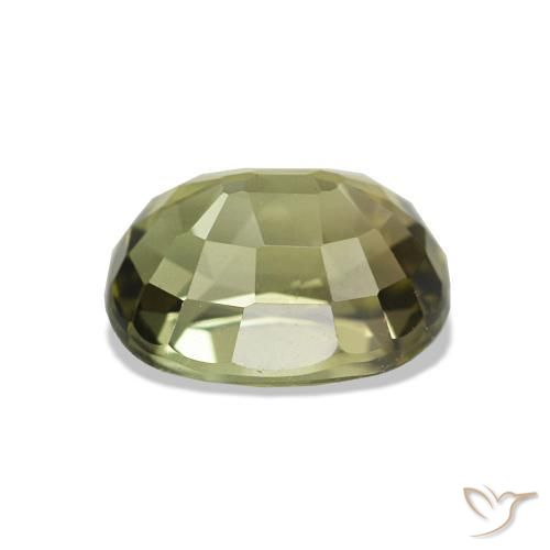 Tormalina Caldo terroso verde naturale da 1.69 ct, Taglio a cuscino, VVS