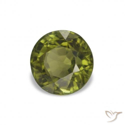 Tormalina Verde foresta naturale da 1.55 ct, Taglio rotondo, VVS-VS