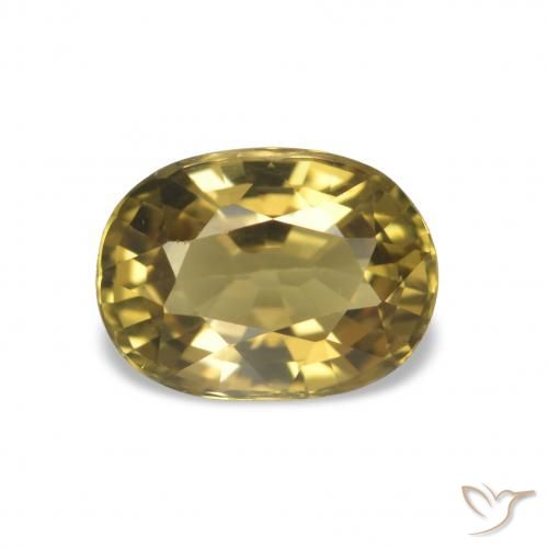 Tormalina Oro chiaro naturale da 1.60 ct, Taglio ovale, VVS-VS