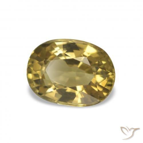 Tormalina Oro chiaro naturale da 1.60 ct, Taglio ovale, VVS-VS