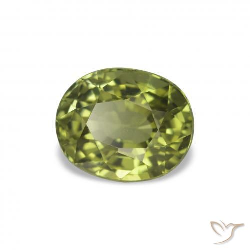 Tormalina Verde oliva naturale da 1.47 ct, Taglio ovale, VS