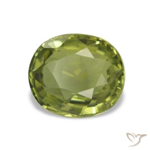 Tormalina Verde oliva naturale da 1.81 ct, Taglio ovale, VVS-VS