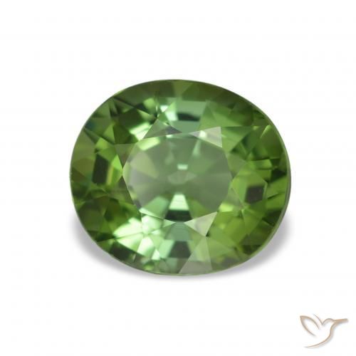 Tormalina Verde medio naturale da 1.81 ct, Taglio ovale, VVS-VS