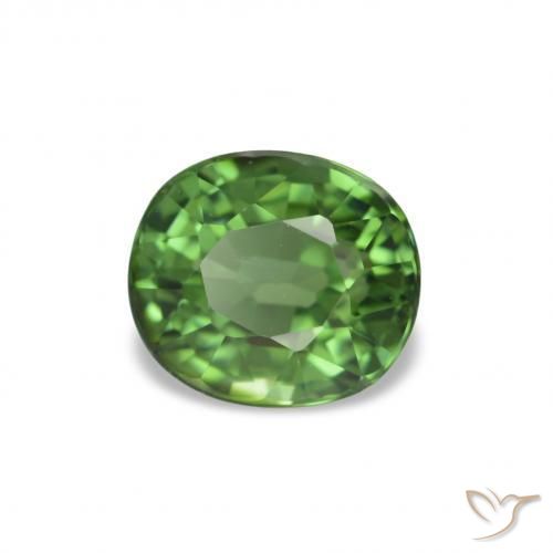 Tormalina Verde scuro naturale da 1.40 ct, Taglio ovale, VVS-VS