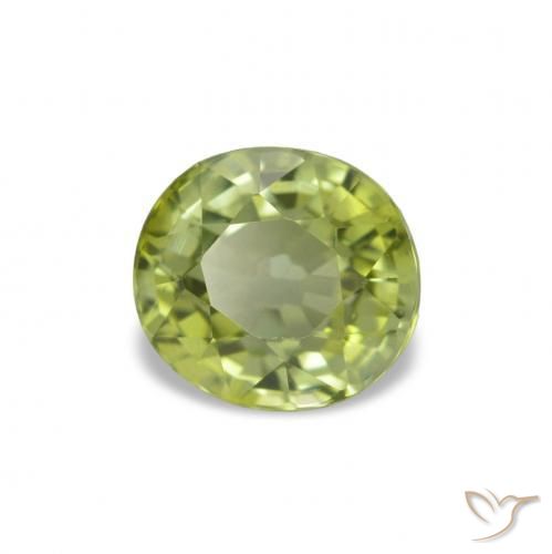 Tormalina Verde oliva naturale da 1.34 ct, Taglio ovale, VVS-VS