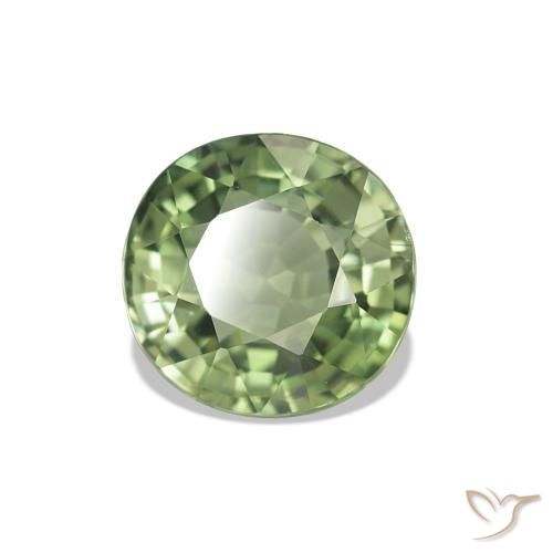 Tormalina Verde caldo naturale da 1.27 ct, Taglio rotondo, VVS