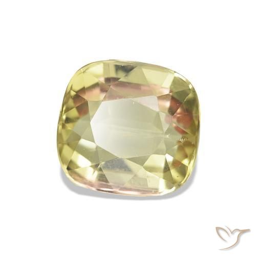 Tormalina Giallo brunastro naturale da 1.78 ct, Taglio a cuscino, VS-SI