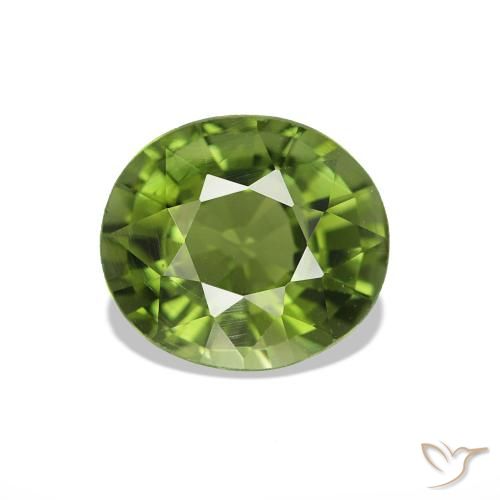 1.33ct Verde caldo Tormalina, Ovale, VS-SI