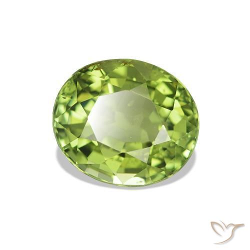 Tormalina Verde caldo naturale da 1.73 ct, Taglio ovale, VS-SI