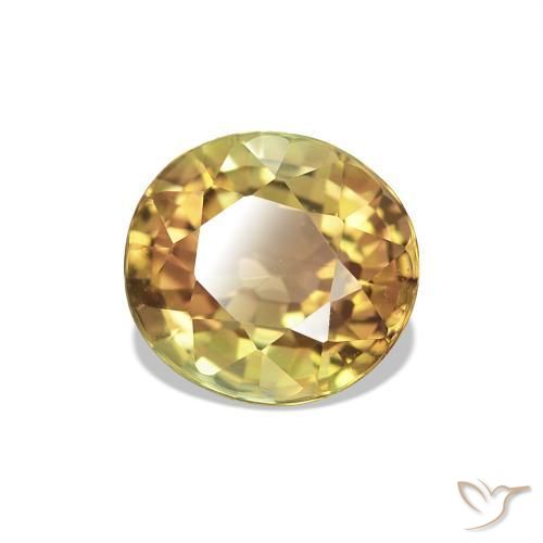 Tormalina Giallo Marrone naturale da 1.47 ct, Taglio ovale, VVS