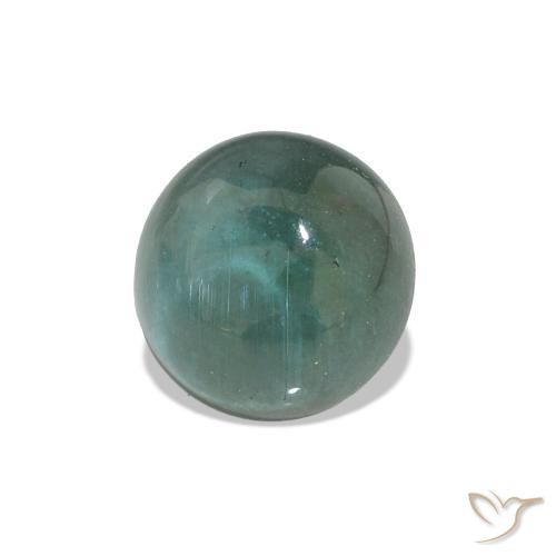 Tormalina Blu verdastro naturale da 1.54 ct, Taglio rotondo, Trasparente