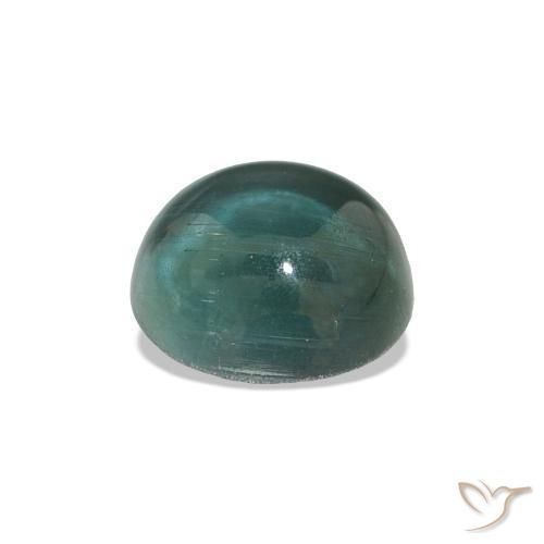 Tormalina Blu verdastro naturale da 1.54 ct, Taglio rotondo, Trasparente