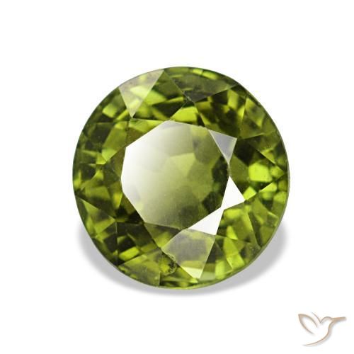 Tormalina naturale verde da 1,55 ct, taglio rotondo, VVS-VS
