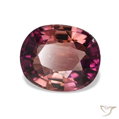 Tormalina naturale porpora da 1,87 ct, taglio ovale, SI