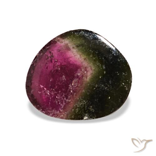 Tormalina naturale multicolore da 2,33 ct, trillion, trasparente