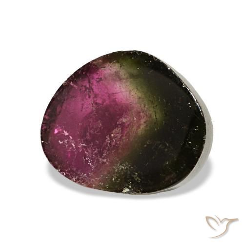 Tormalina naturale multicolore da 2,33 ct, trillion, trasparente