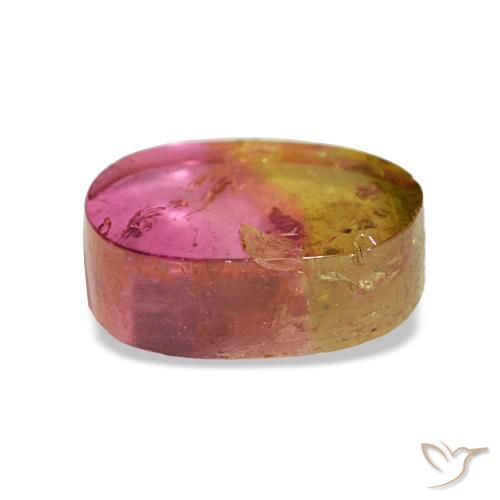 Tormalina naturale bicolore da 2,34 ct, taglio a cuscino, trasparente