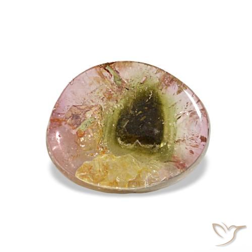 Tormalina naturale multicolore da 1,80 ct, forma fantasia, trasparente