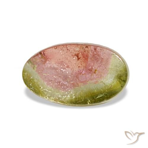 Tormalina naturale multicolore da 1,74 ct, taglio ovale, trasparente