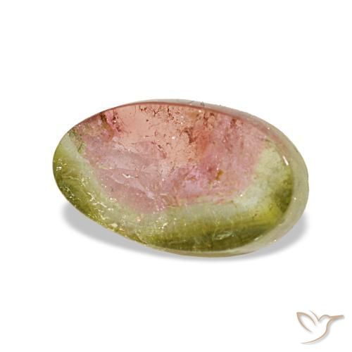 Tormalina naturale multicolore da 1,74 ct, taglio ovale, trasparente