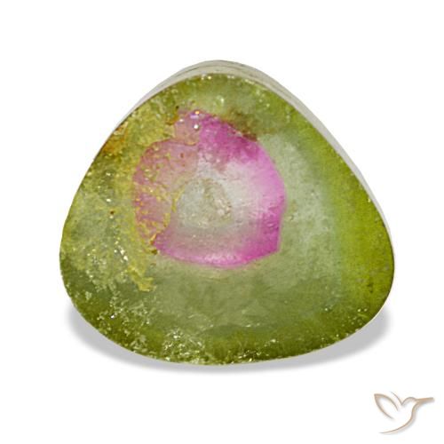 Tormalina naturale multicolore da 2,97 ct, trillion, trasparente