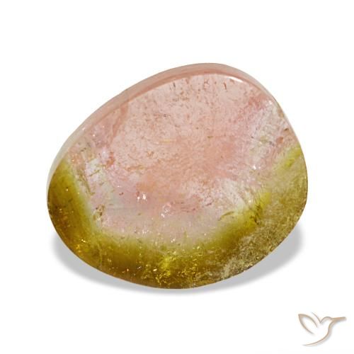 Tormalina naturale bicolore da 3,09 ct, forma fantasia, trasparente