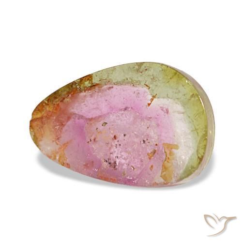 Tormalina naturale multicolore da 3,66 ct, forma fantasia, trasparente