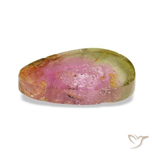 Tormalina naturale multicolore da 3,66 ct, forma fantasia, trasparente