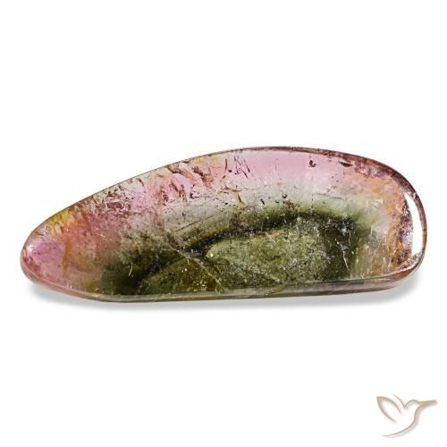 Tormalina naturale multicolore da 10,58 ct, forma fantasia, trasparente