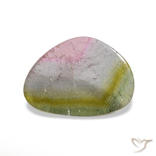Tormalina naturale multicolore da 2,65 ct, trillion, trasparente