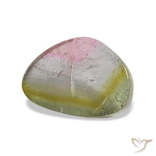 Tormalina naturale multicolore da 2,65 ct, trillion, trasparente