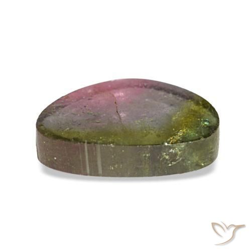 Tormalina naturale multicolore da 2,65 ct, trillion, trasparente