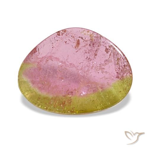 Tormalina naturale bicolore da 3,20 ct, forma fantasia, trasparente
