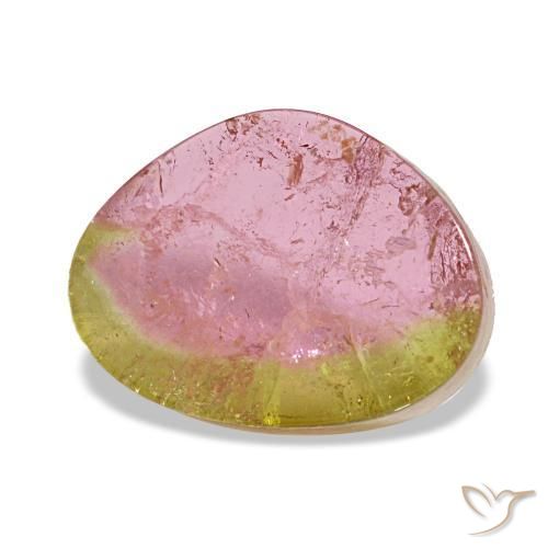 Tormalina naturale bicolore da 3,20 ct, forma fantasia, trasparente