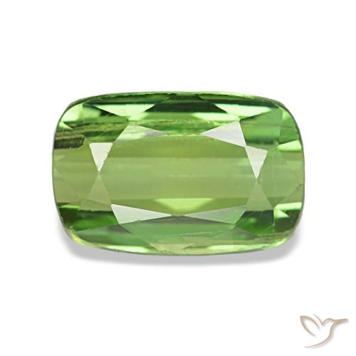 Tormalina naturale verde da 1,56 ct, taglio a cuscino, SI