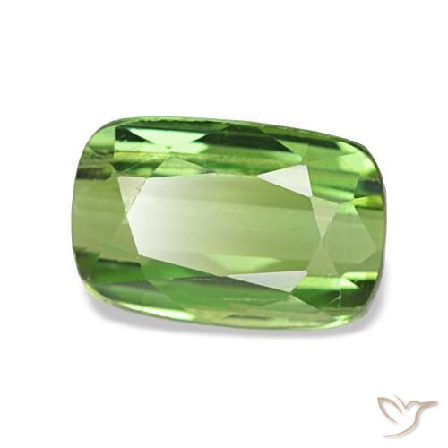 Tormalina naturale verde da 1,56 ct, taglio a cuscino, SI