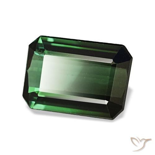 Tormalina naturale verde da 1,42 ct, taglio smeraldo, VVS-VS