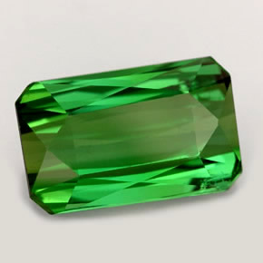 Tormalina naturale verde da 3,66 ct, taglio smeraldo, VVS