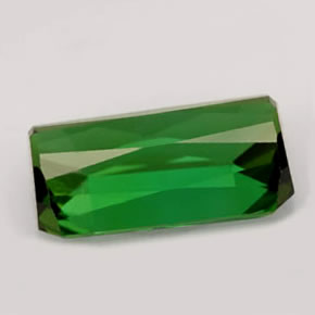 Tormalina naturale verde da 3,66 ct, taglio smeraldo, VVS