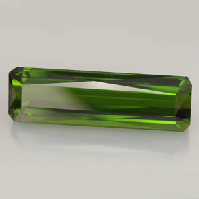 Tormalina naturale verde da 13,18 ct, taglio smeraldo, VVS