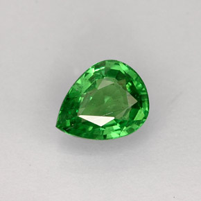 Granato tsavorite naturale verde da 0,70 ct, taglio a pera, SI