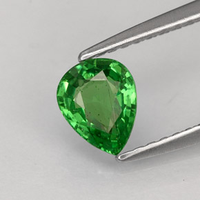 Granato tsavorite naturale verde da 0,70 ct, taglio a pera, SI