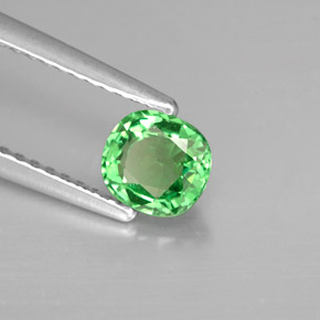 Granato tsavorite naturale verde da 0,64 ct, taglio a cuscino, VS