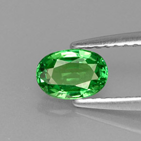 Granato Tsavorite Cromo verde naturale da 0.61 ct, Taglio ovale, VVS-VS